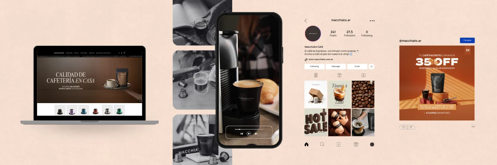 E-commerce y redes sociales para Café Macchiato