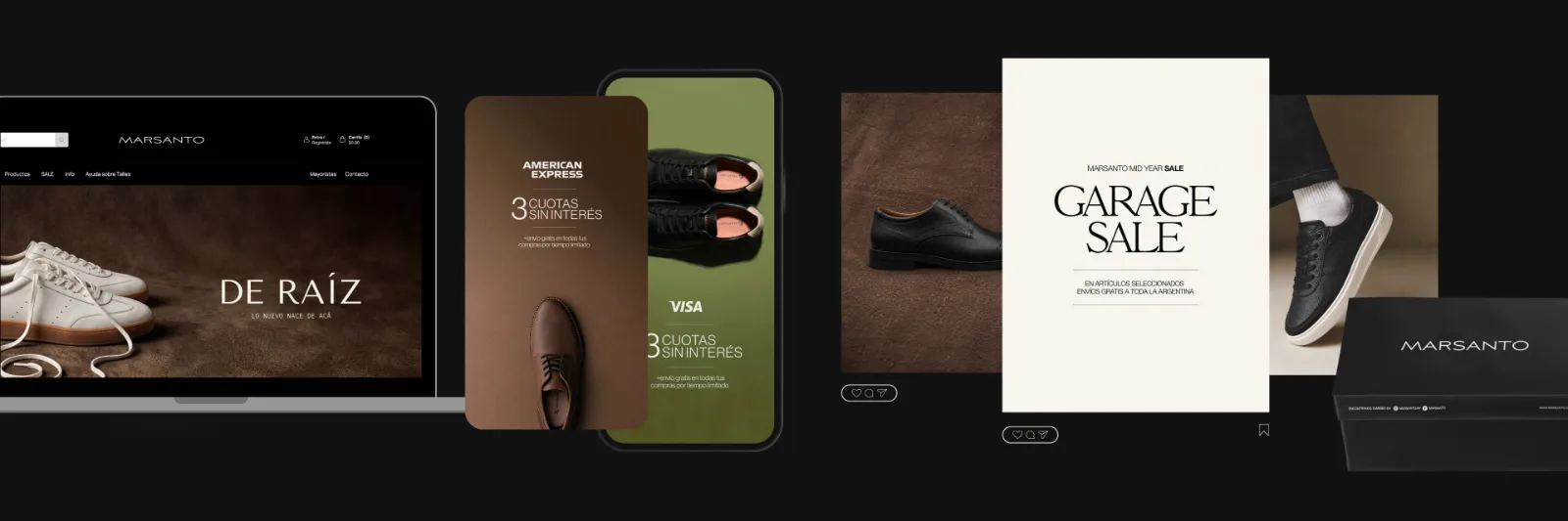 Gestión de redes y e-commerce para Marsanto, calzado masculino