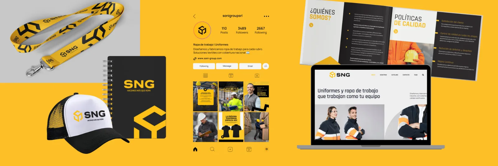 Comunicación integral y redes sociales para SNG, indumentaria de trabajo
