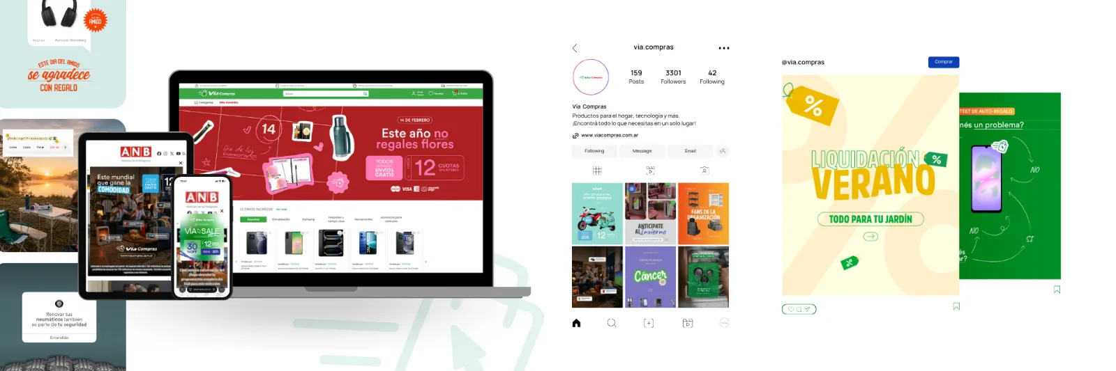 Identidad visual y tienda online para el marketplace Vía Compras
